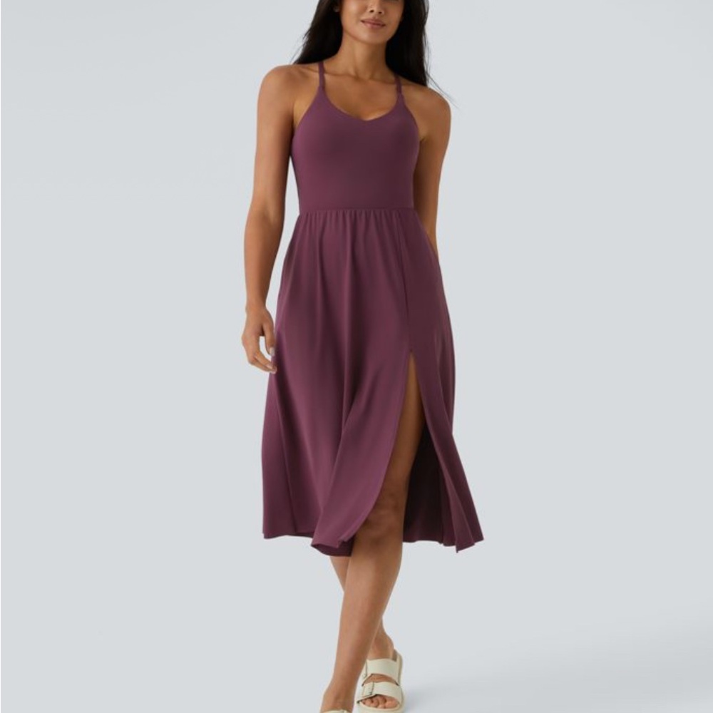 HALARA Fig Midi Dress Medium New
